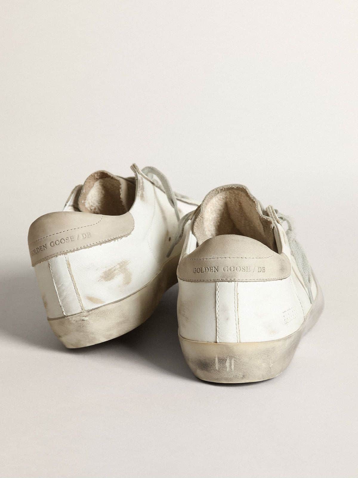 Golden Goose - Women's Super-Star in white leather with perforated star and beige nubuck heel tab in 