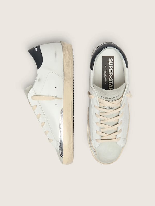 Super-Star femme en cuir blanc avec &eacute;toile ajour&eacute;e