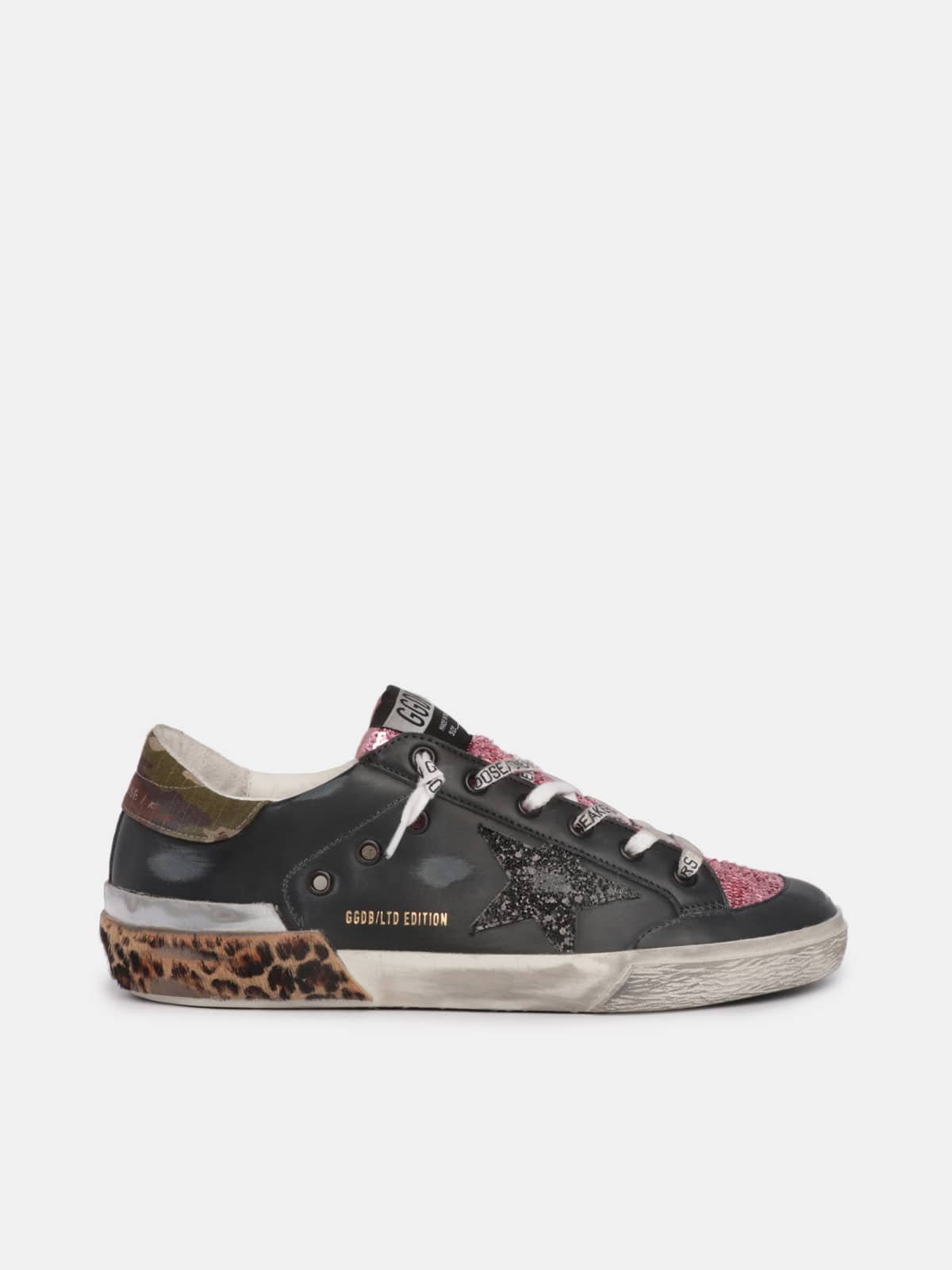 LTD SuperStar sneakers with colored glitter and leopardprint multi