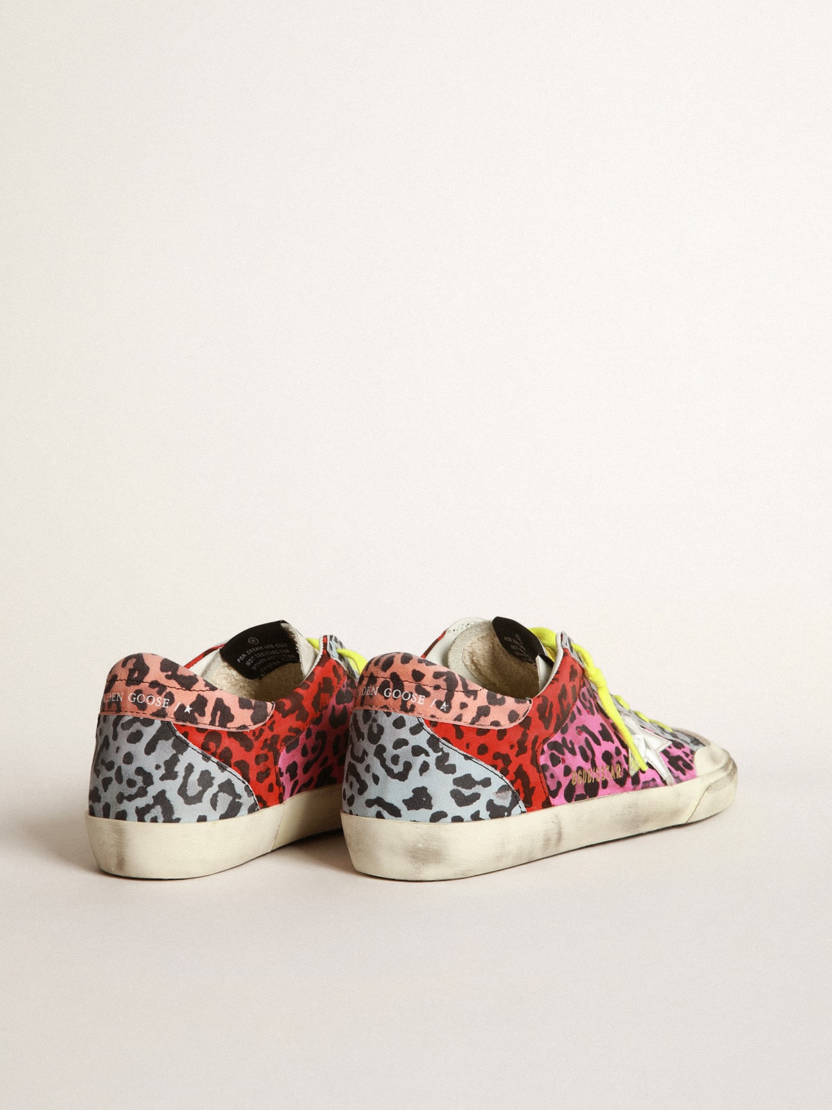 Golden Goose - Multicoloured animal-print Super-Star sneakers with chrome star in 