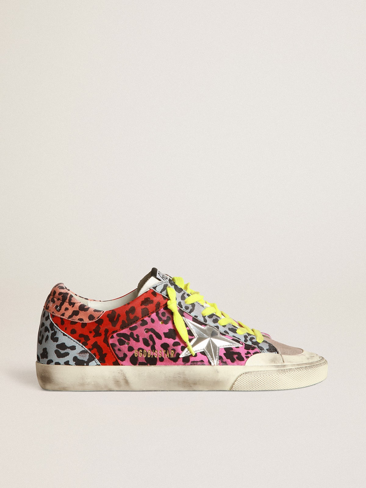 Golden Goose - Multicoloured animal-print Super-Star sneakers with chrome star in 