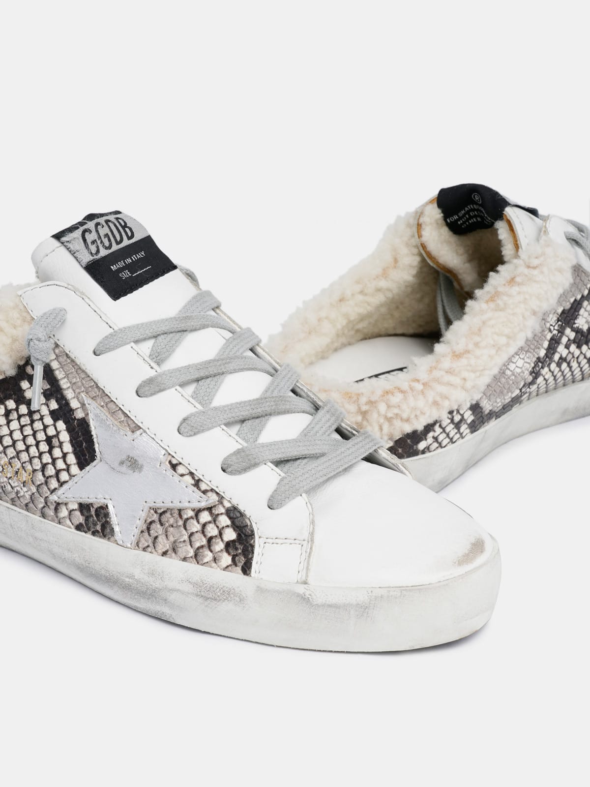 Golden Goose - Super-Star sabot-style sneakers with shearling insert in 