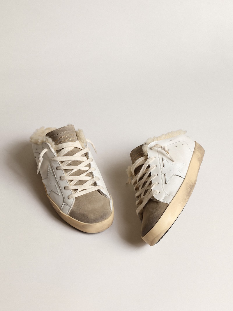 Golden Goose - Mules Super-Star con estrella de piel blanca y forro de shearling in 