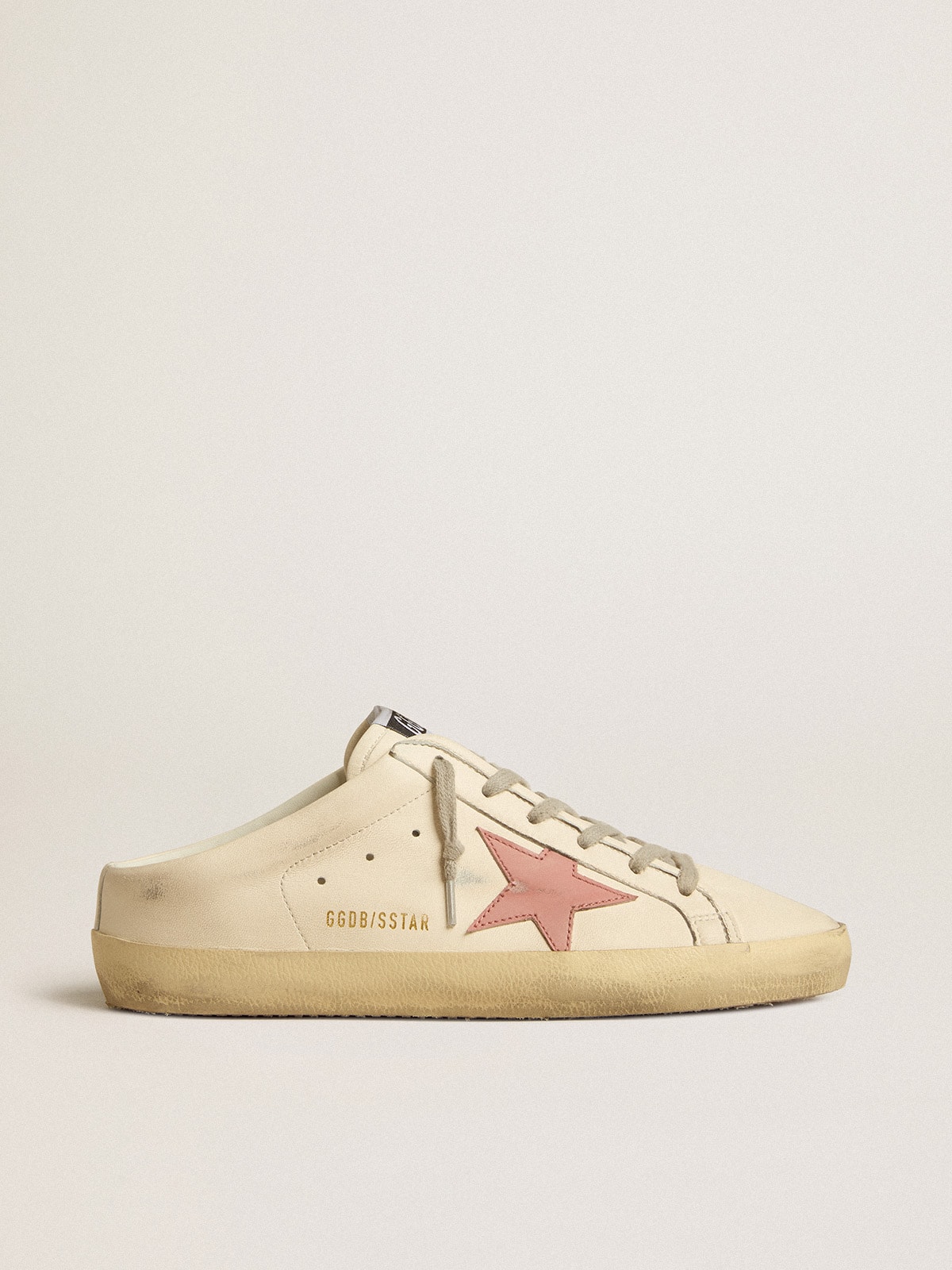 Golden Goose - Women's Super-Star Sabots in nappa with pink leather star in 