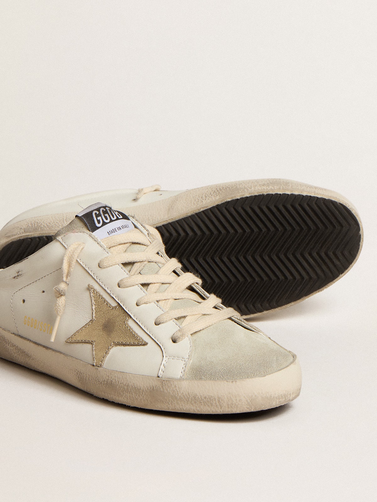 Golden Goose - Mules Super-Star con estrella platino y lengüeta de ante hielo in 