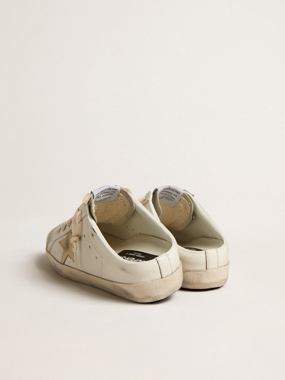 Golden Goose - Super-Star Sabots with platinum star and ice-gray suede tongue in 