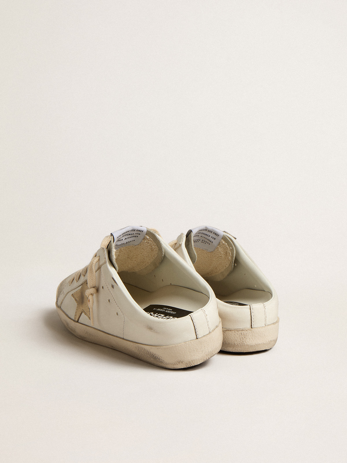 Golden Goose - Super-Star Sabots with platinum star and ice-gray suede tongue in