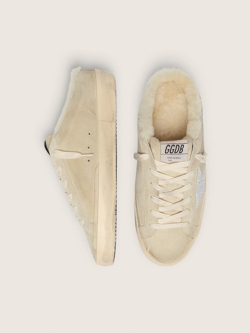 Golden Goose - Mules Super-Star con estrella de cristales Swarovski y forro de shearling in 