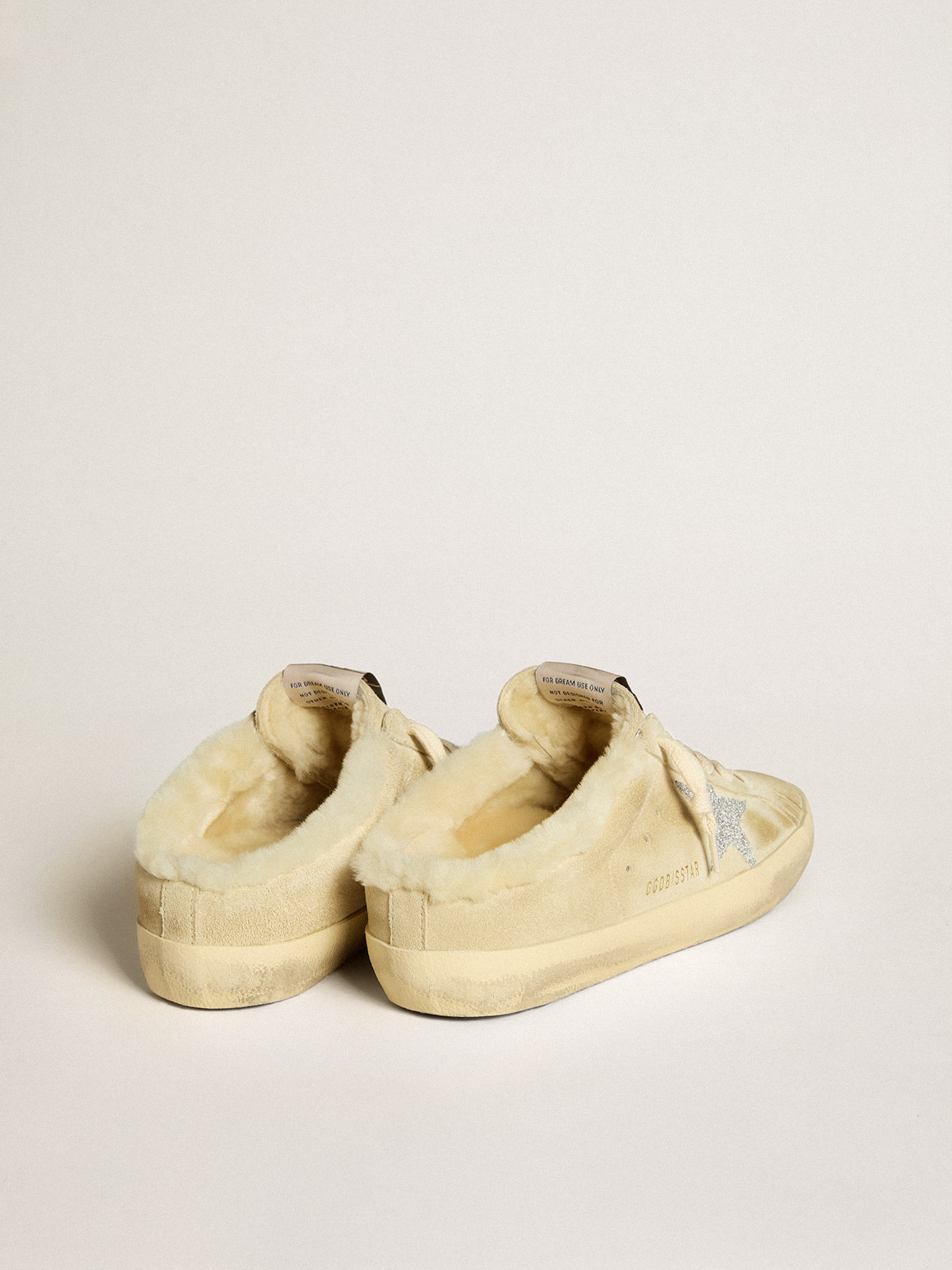 Golden Goose - Super-Star Sabots with Swarovski crystal star and shearling lining in
