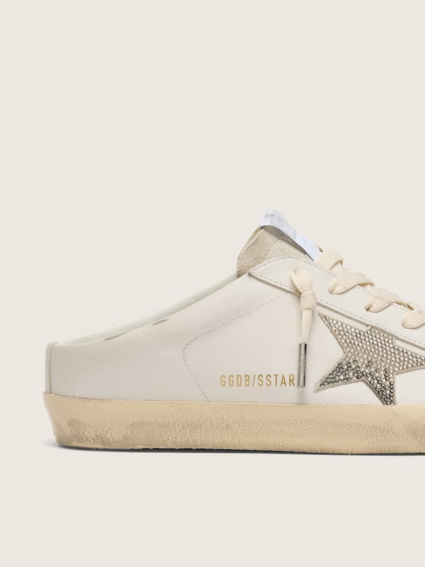 Golden Goose - Mules Super-Star de mujer de piel blanca con estrella Swarovski in 
