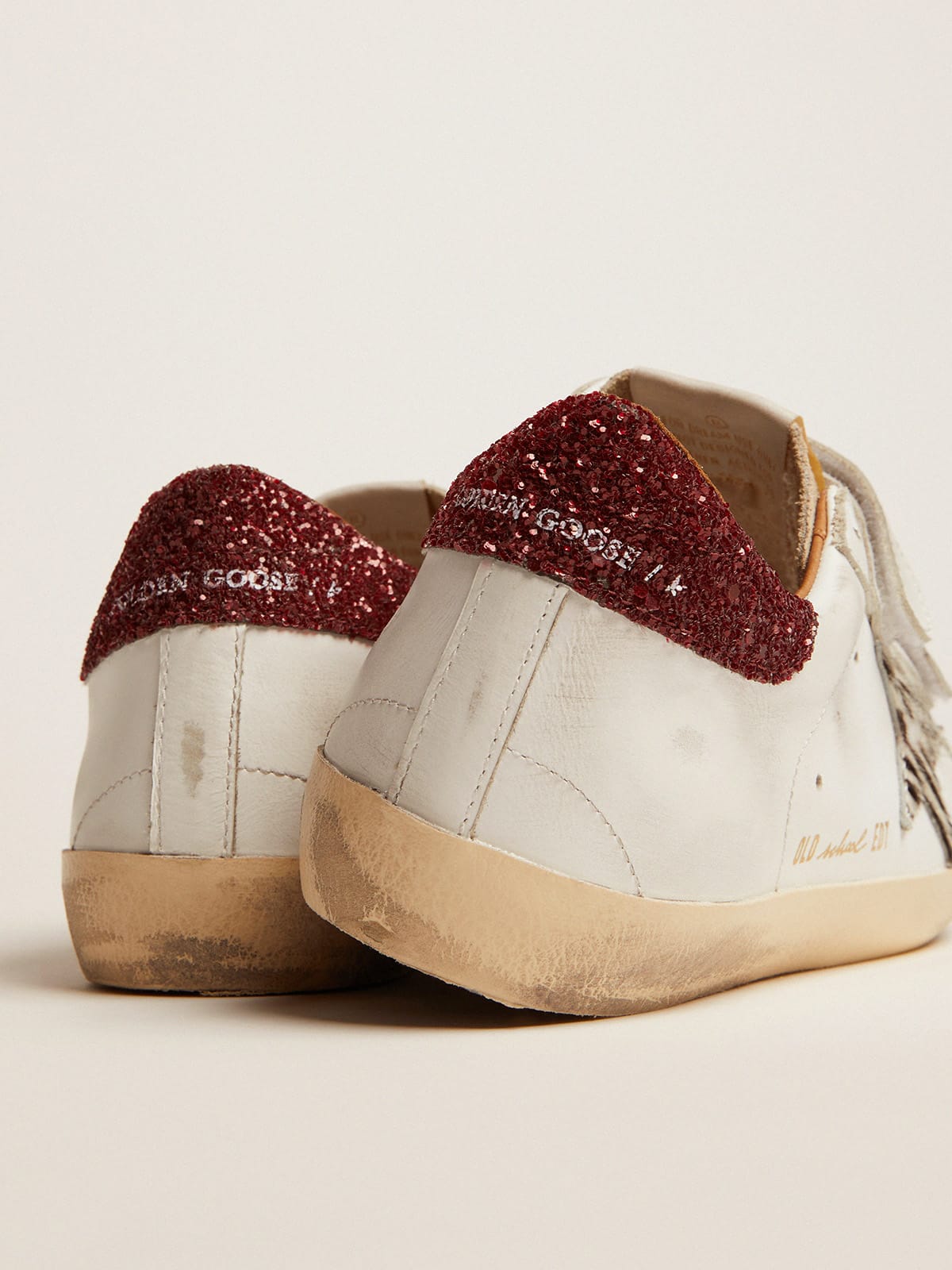 Golden Goose - Old School feminino com estrela de couro cavalinho zebrado in 