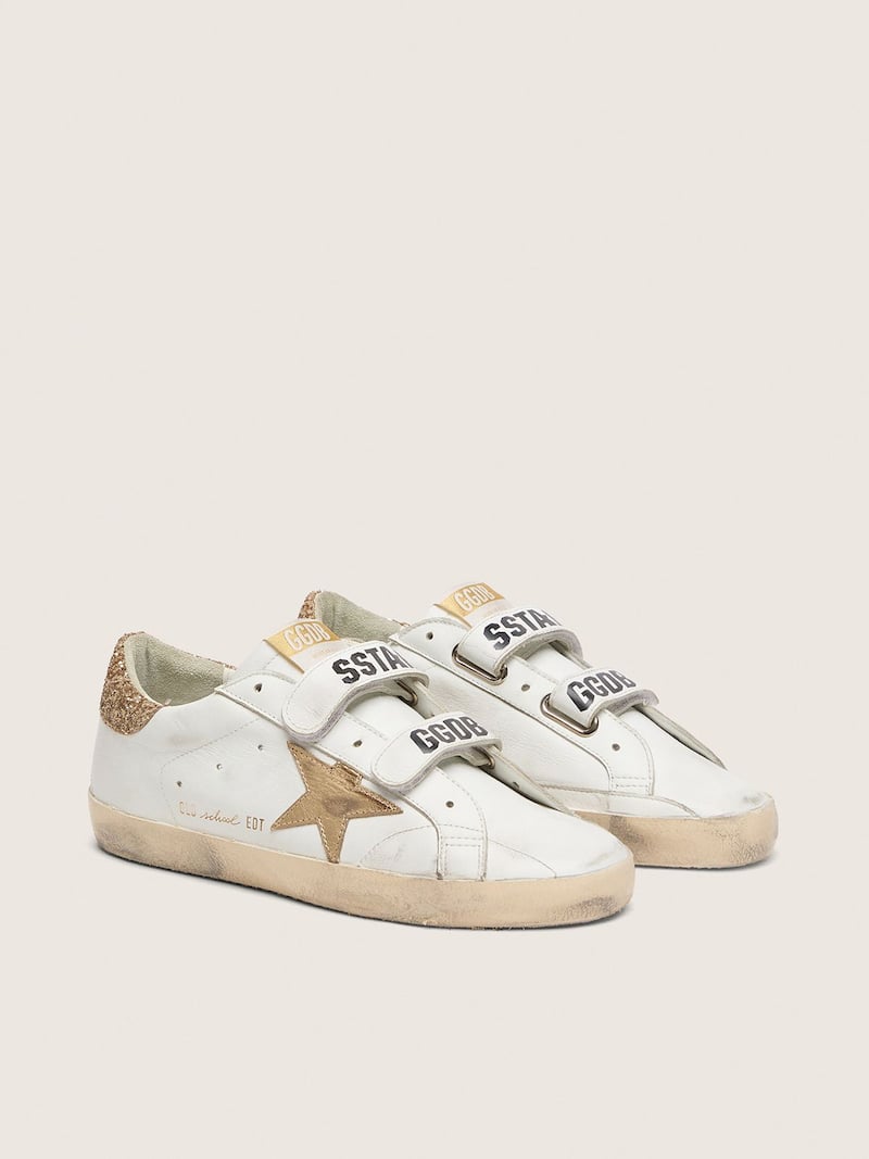 Golden Goose - Old School Donna con stella dorata in pelle laminata in 