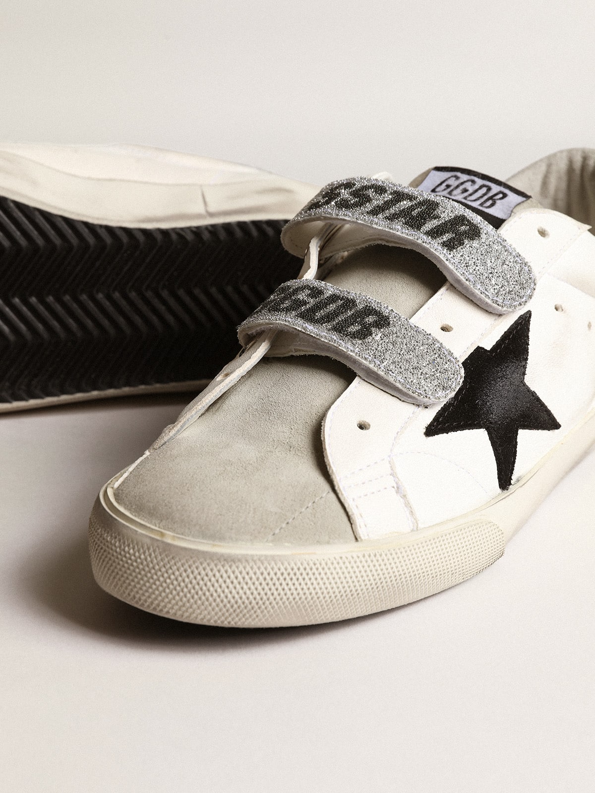 Old School with suede star and Swarovski crystal straps