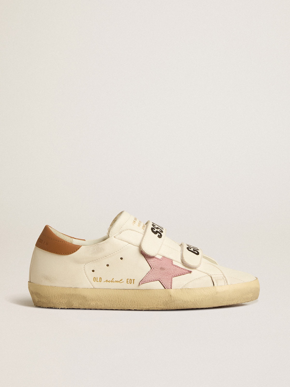 Golden Goose - Old School de napa con estrella de piel rosa y forro de shearling beige in 