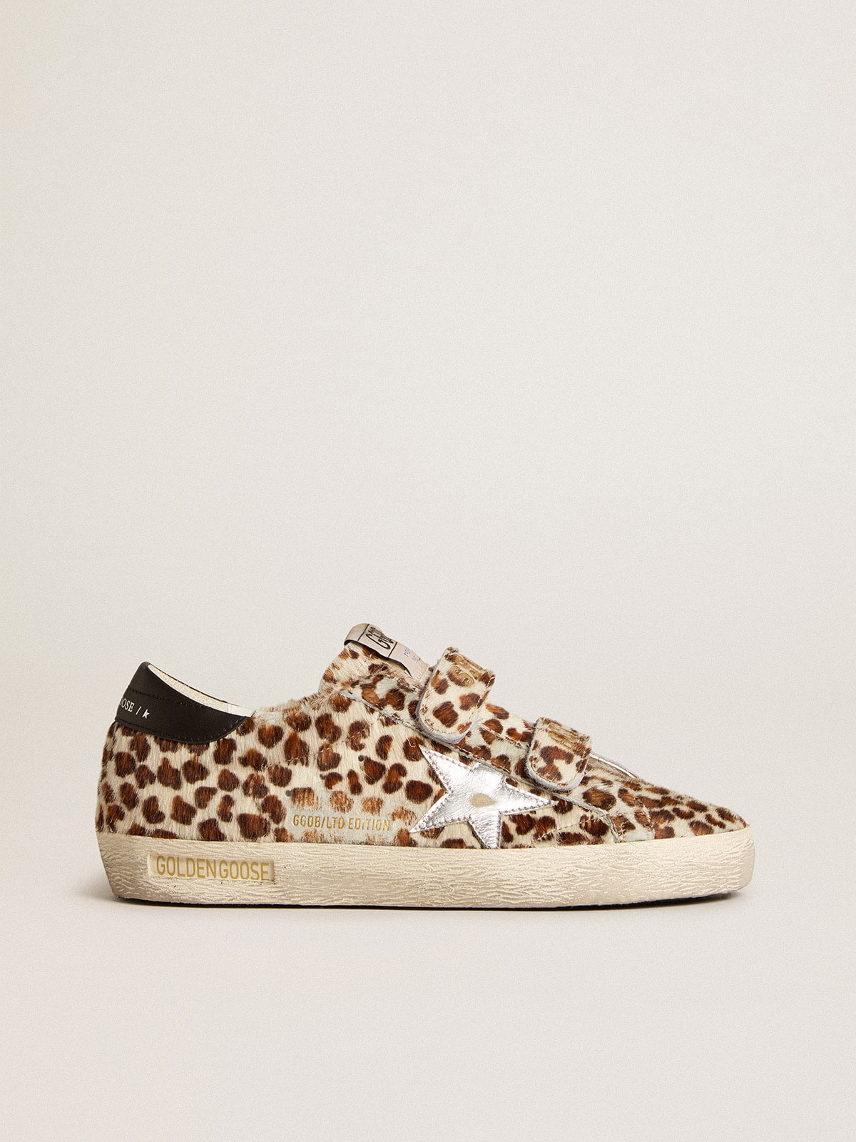 Golden Goose - Old School Donna LTD in cavallino con stella argento e talloncino in pelle in 