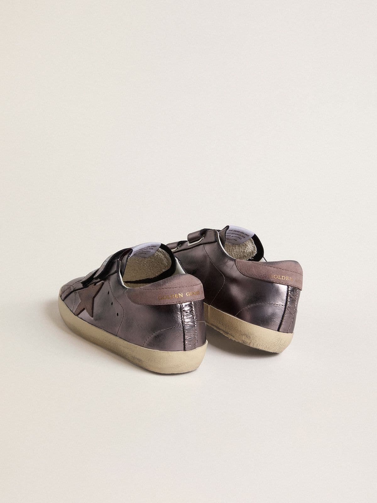 Golden Goose - Women&rsquo;s Old School in purple laminated leather with lilac nubuck star and heel tab in 