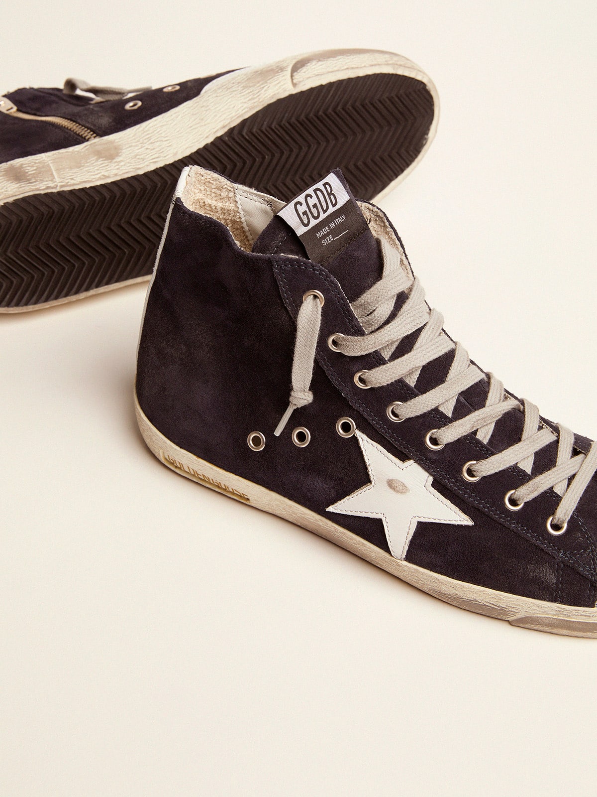 Golden Goose - Sneakers Francy aus Leder mit Stern und Ferse aus Leder in 