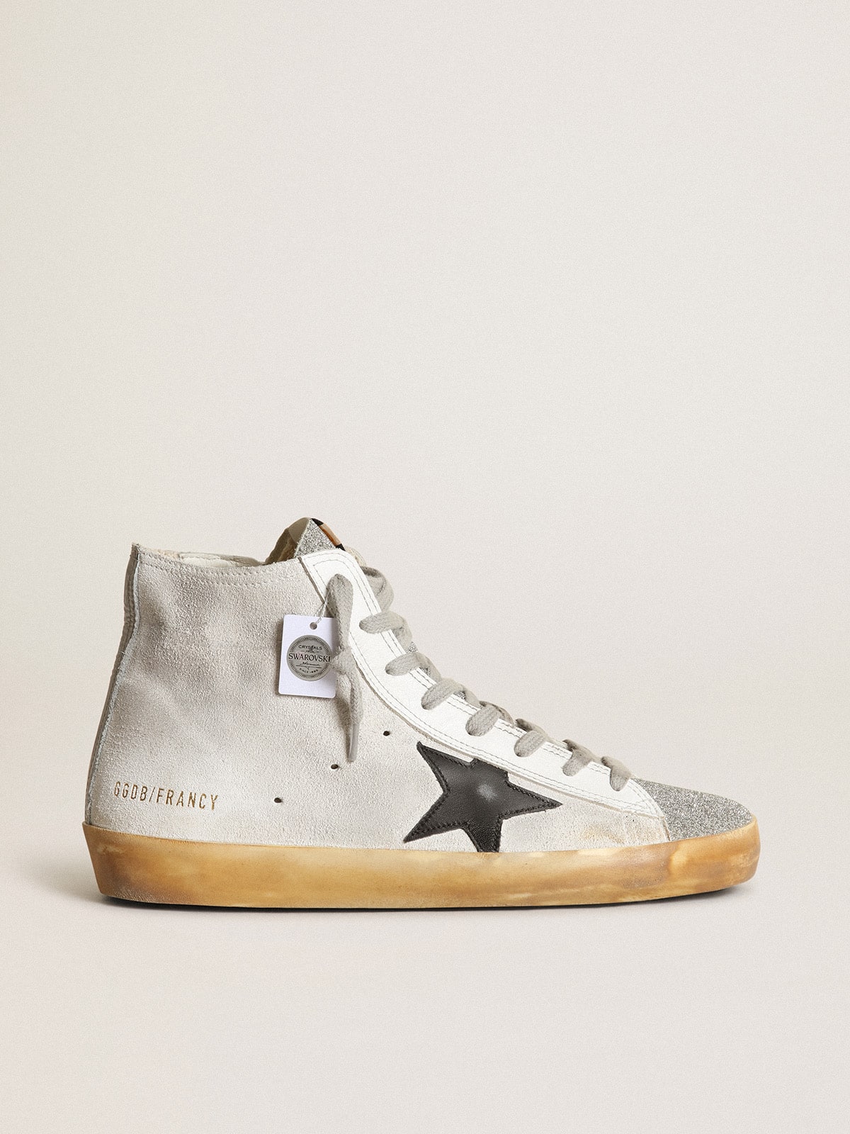 Golden Goose - Francy de Mujer de ante blanco con estrella de piel negra in 