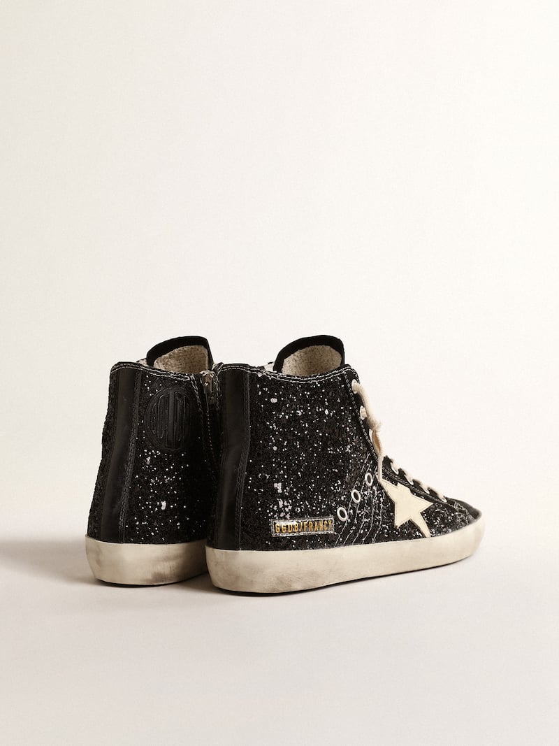Francy Penstar  &agrave; paillettes avec &eacute;toile ivoire et contrefort noir