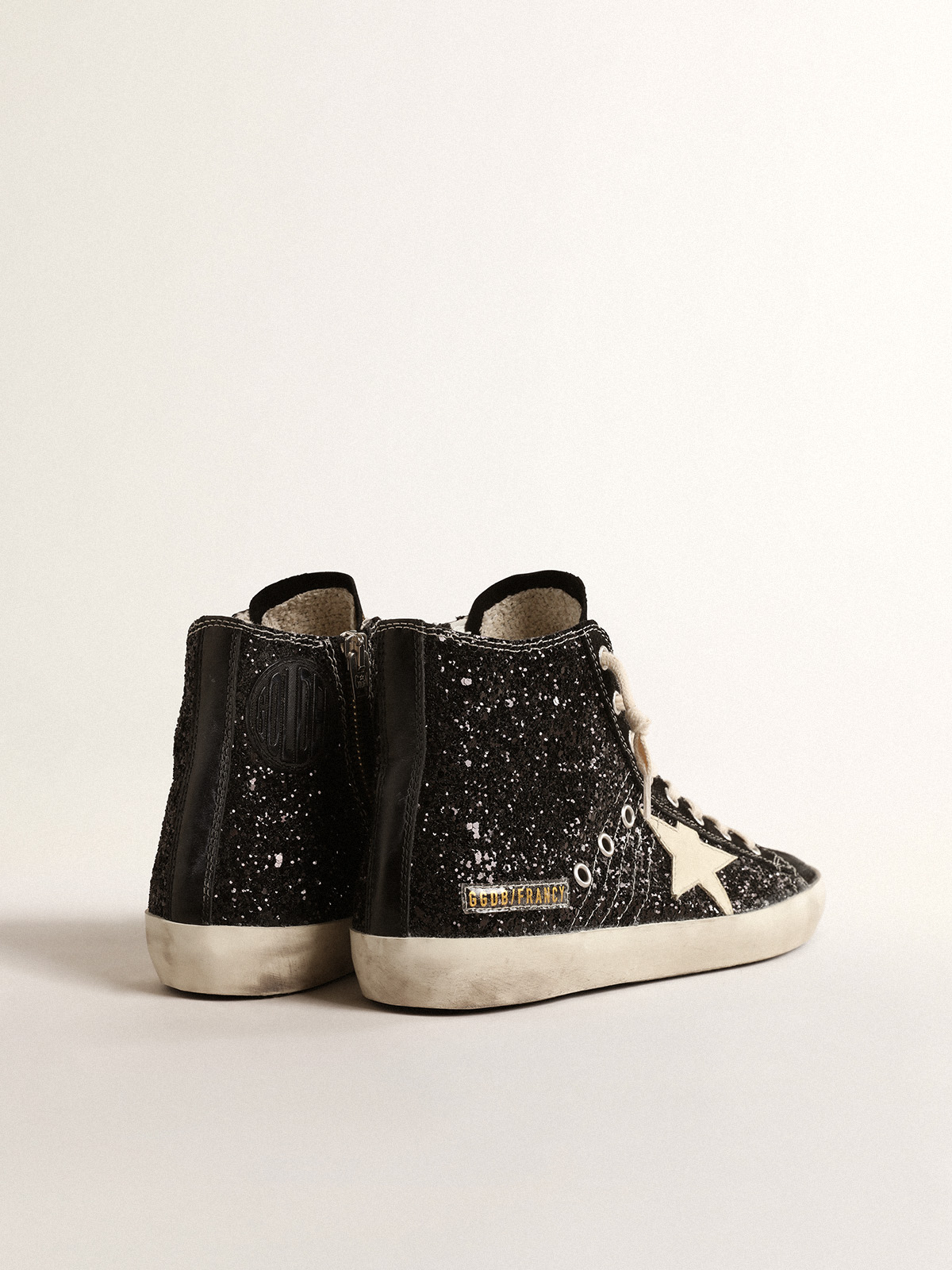 Golden Goose - 限定版 Francy Penstar グリッター スター(アイボリー)&ヒールタブ(ブラック) in