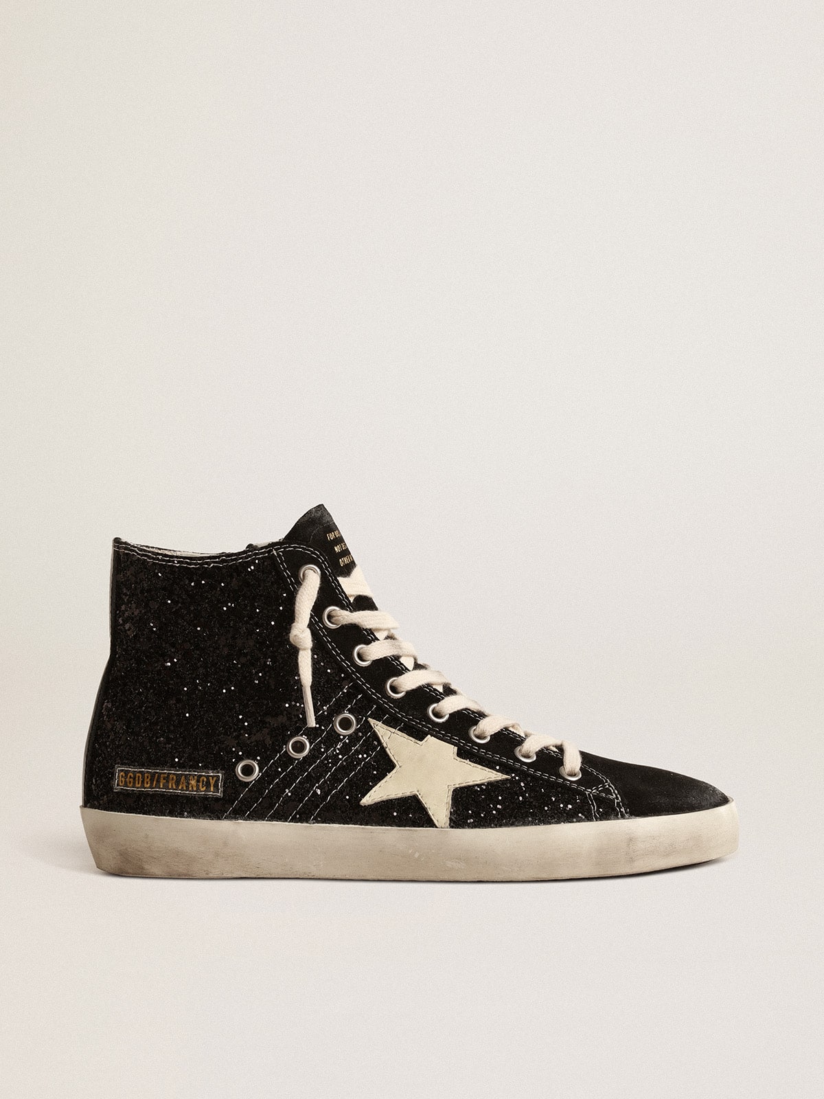 Golden Goose - Francy Penstar LTD in glitter with ivory star and black heel tab in 