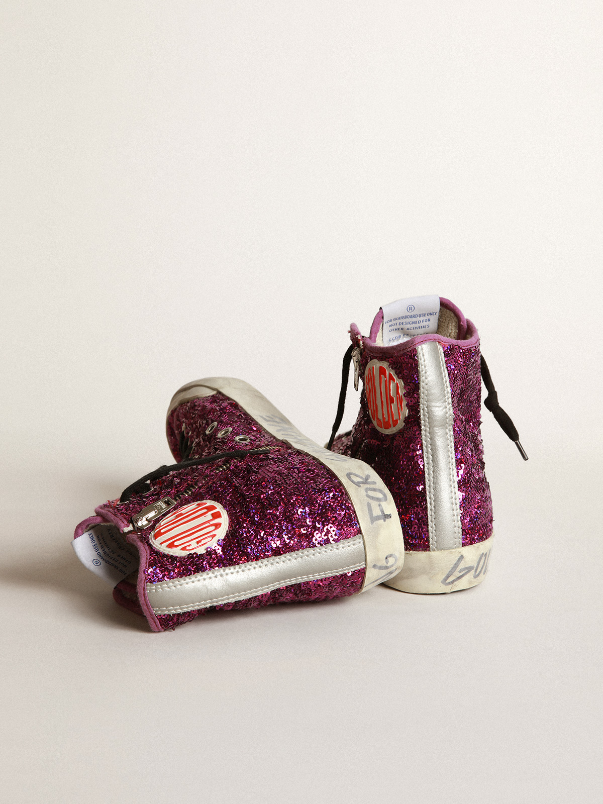 Golden Goose - Zapatillas deportivas Francy con lentejuelas y mensaje escrito a mano en la suela in