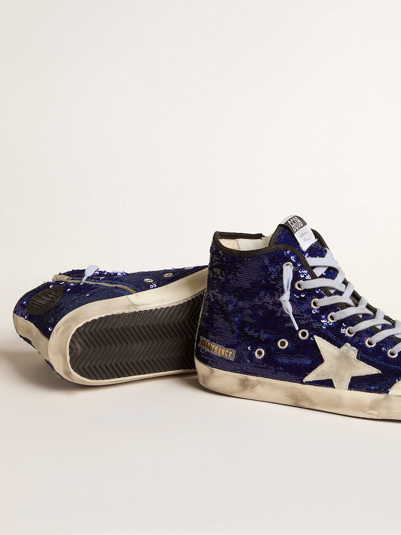 Golden Goose - Francy Penstar de mujer con lentejuelas azuladas y estrella de ante hielo in 