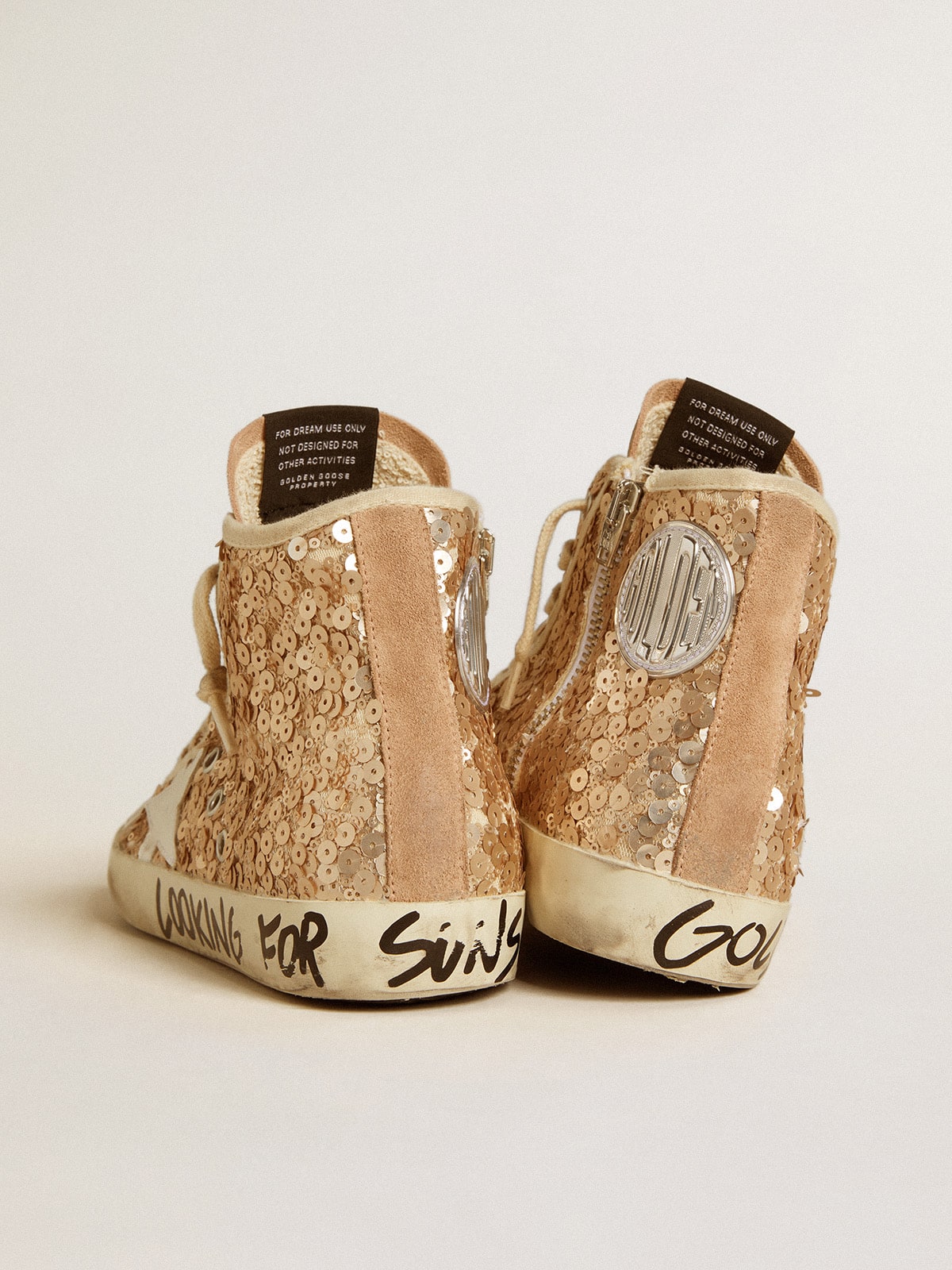 Golden Goose - Francy Penstar in sequins with leather star and suede inserts in 