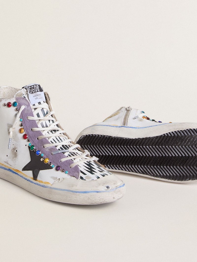 Golden Goose - Francy Penstar LAB de Mujer con estrella de piel negra y tachas multicolor in 