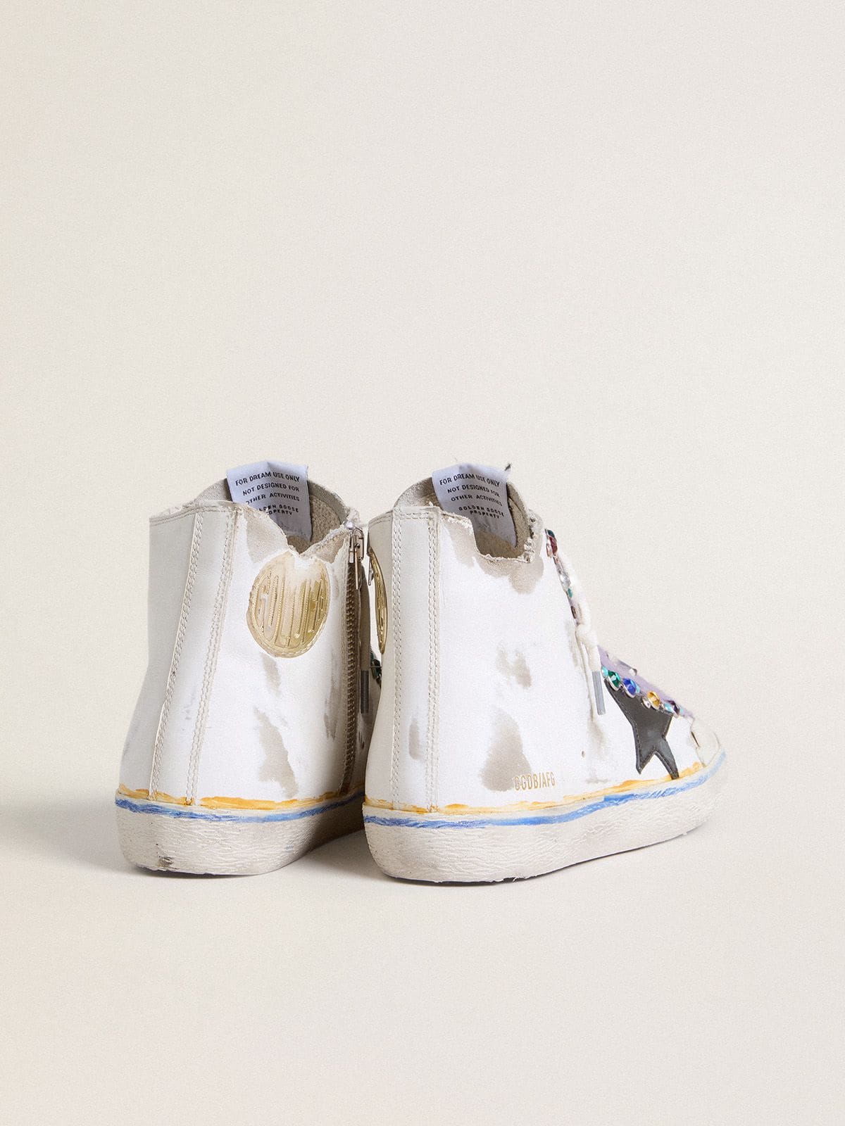 Golden Goose - Francy Penstar LAB Damen mit schwarzem Lederstern und bunten Nieten in 