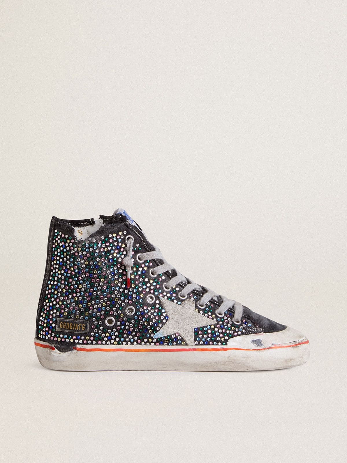 Golden Goose - Francy Penstar donna Lab in canvas nera con strass multicolori in 