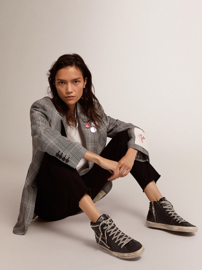 Golden Goose - Slide para mujer negras con tachuelas in 
