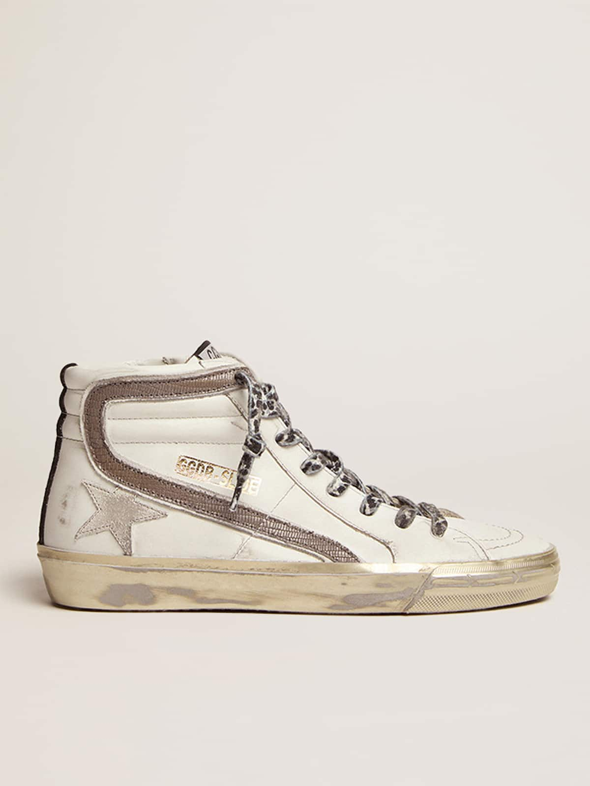 Women's Slide with star in white suede and leather flash | Golden Goose