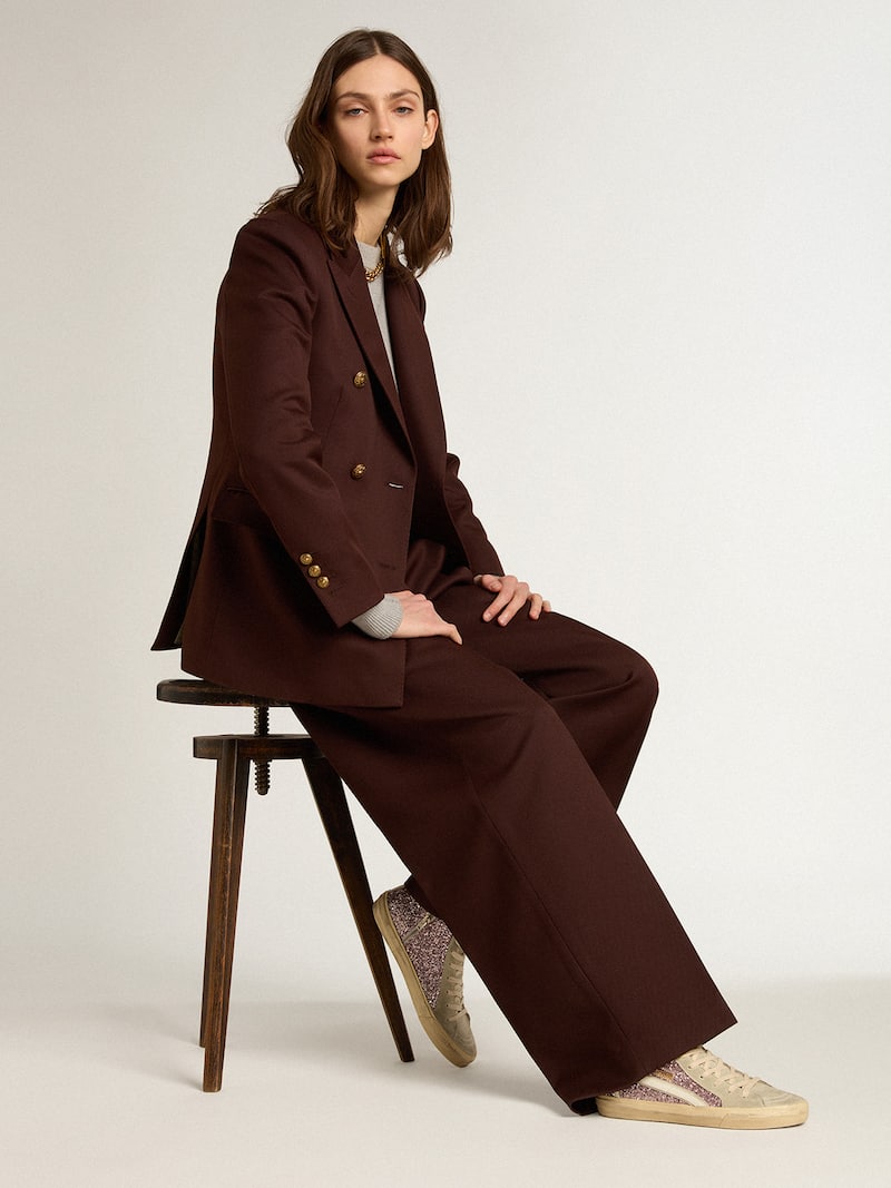 Golden Goose - Slide con purpurina lila y estrella y detalle de &laquo;coma&raquo; de piel blanca in 