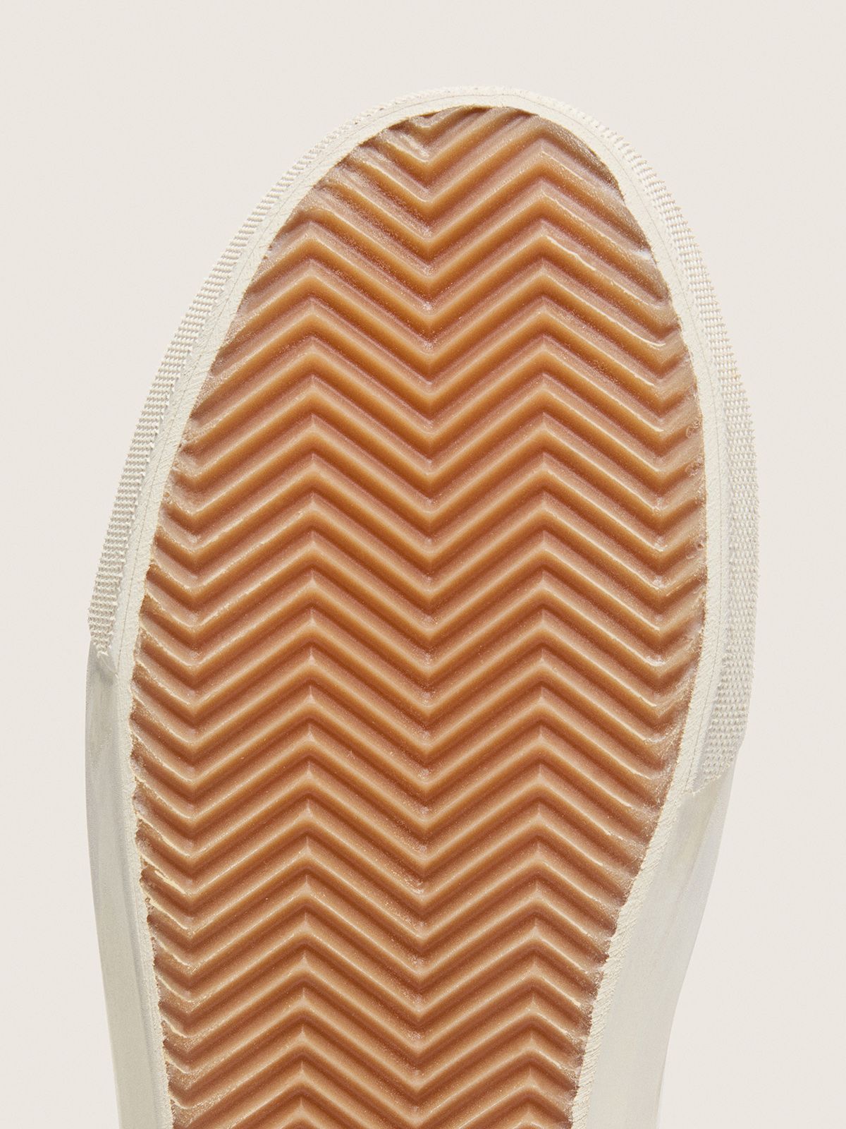 Golden Goose - Slide de Mujer de piel blanca con estrella con purpurina plateada y detalle de «coma» de piel rosa in