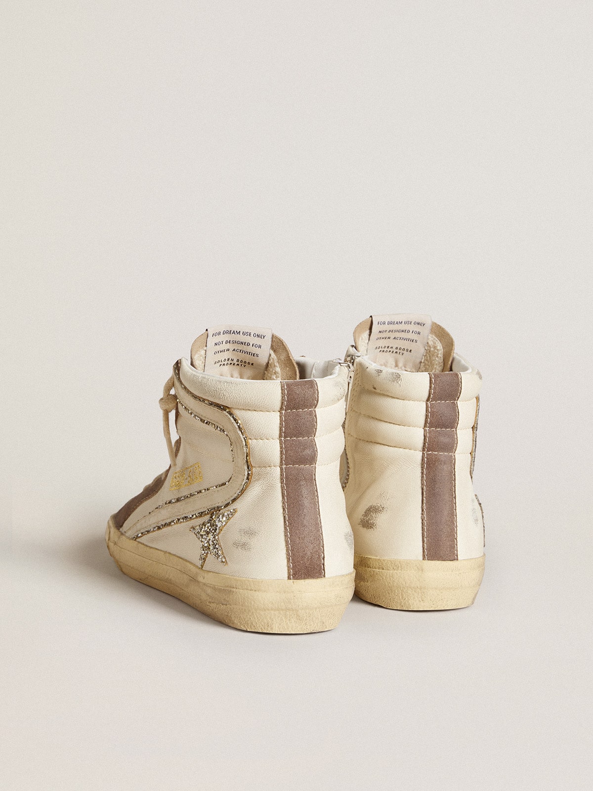 Golden Goose - Slide in nappa with glitter star and patent leather flash in 