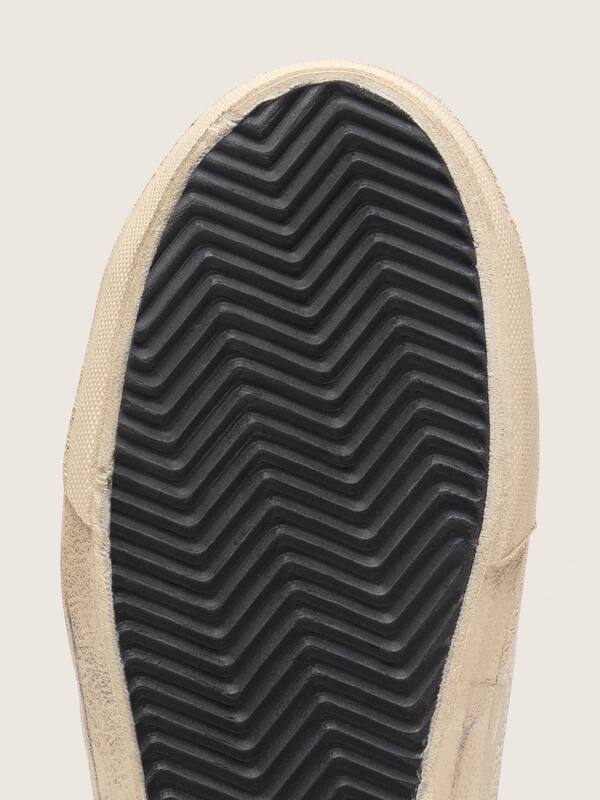 Golden Goose - Slide donna in pelle color ebano con stella crema e ricamo multicolor in 