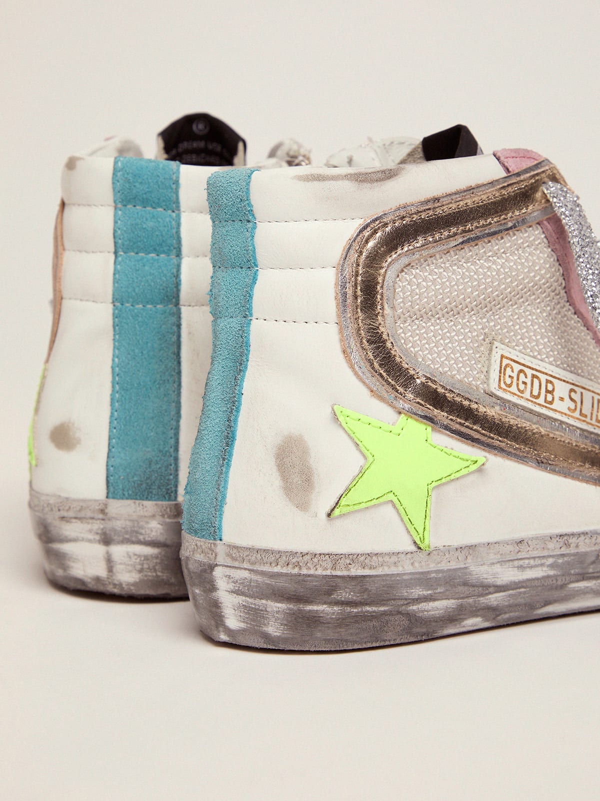 Golden Goose - Sneakers Slide con pala blanca y rosa in 