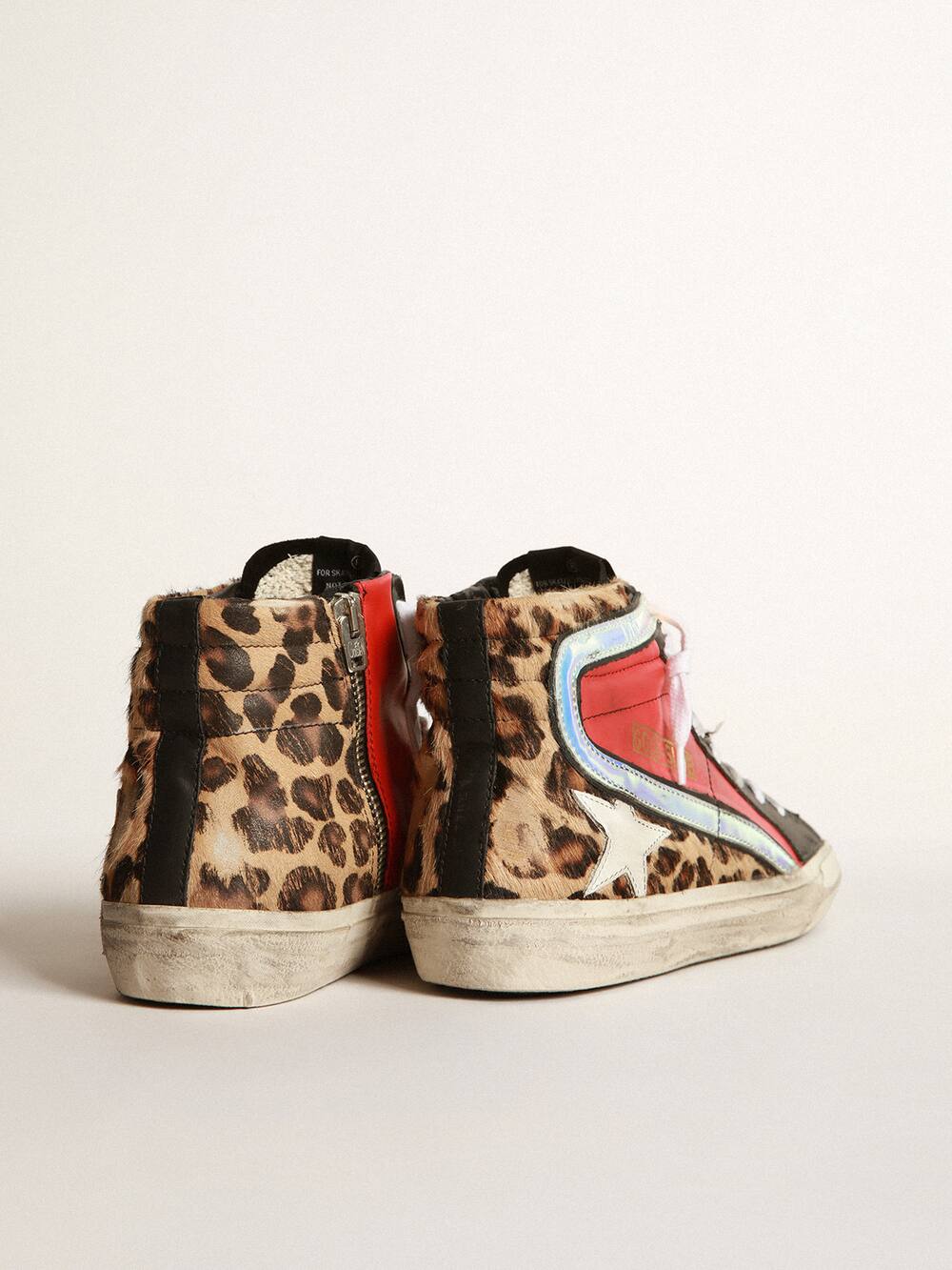 Slingback in Leopard Print Pony Skin