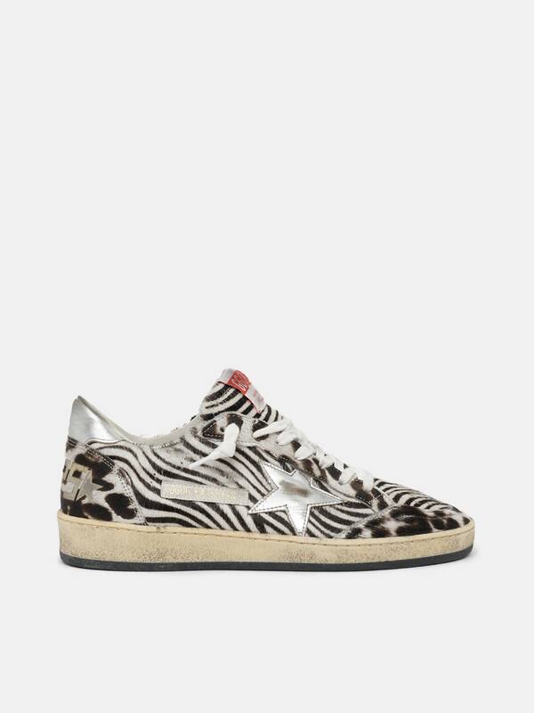 Jungle Ball Star sneakers in pony skin with silver laminated star