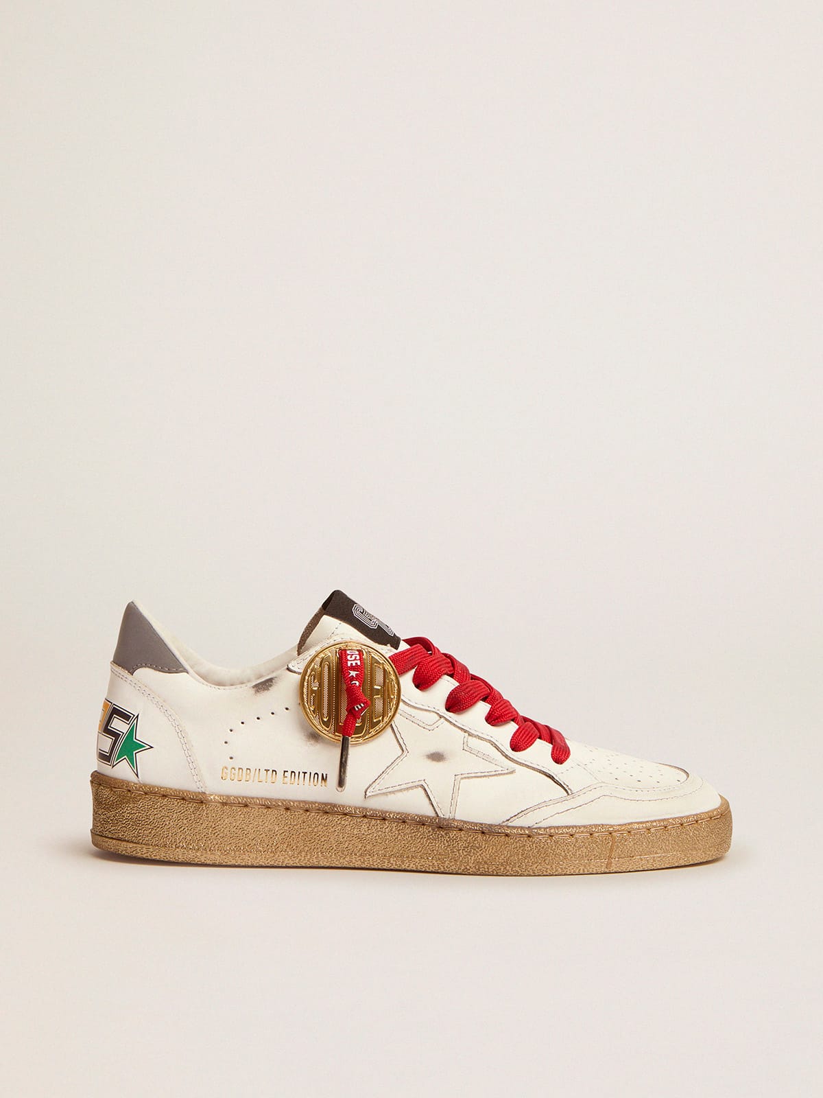 Golden Goose - Women’s white leather Ball Star sneakers with multicolored lettering in 