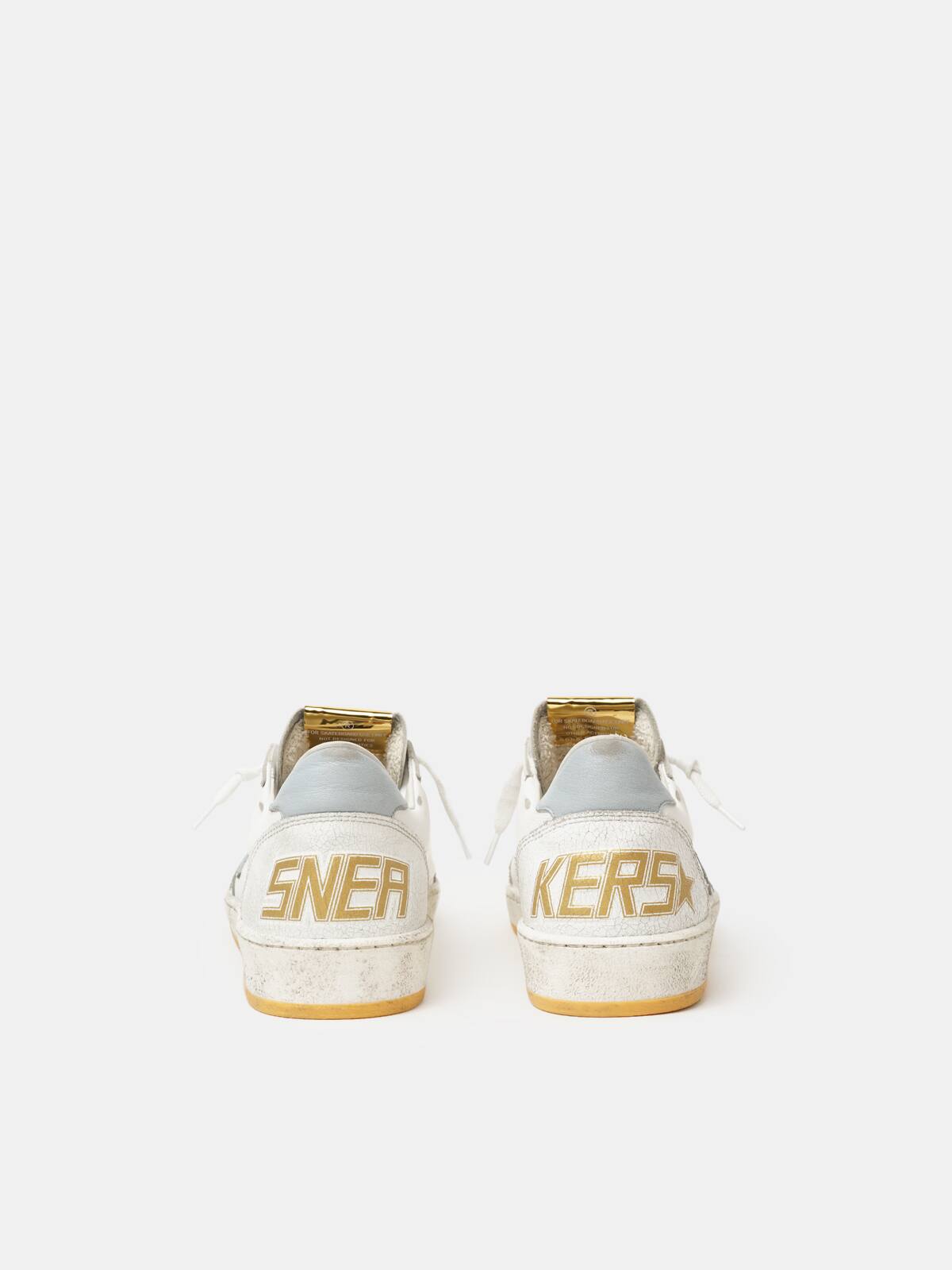 Golden Goose - White Ball Star sneakers with light blue details in 