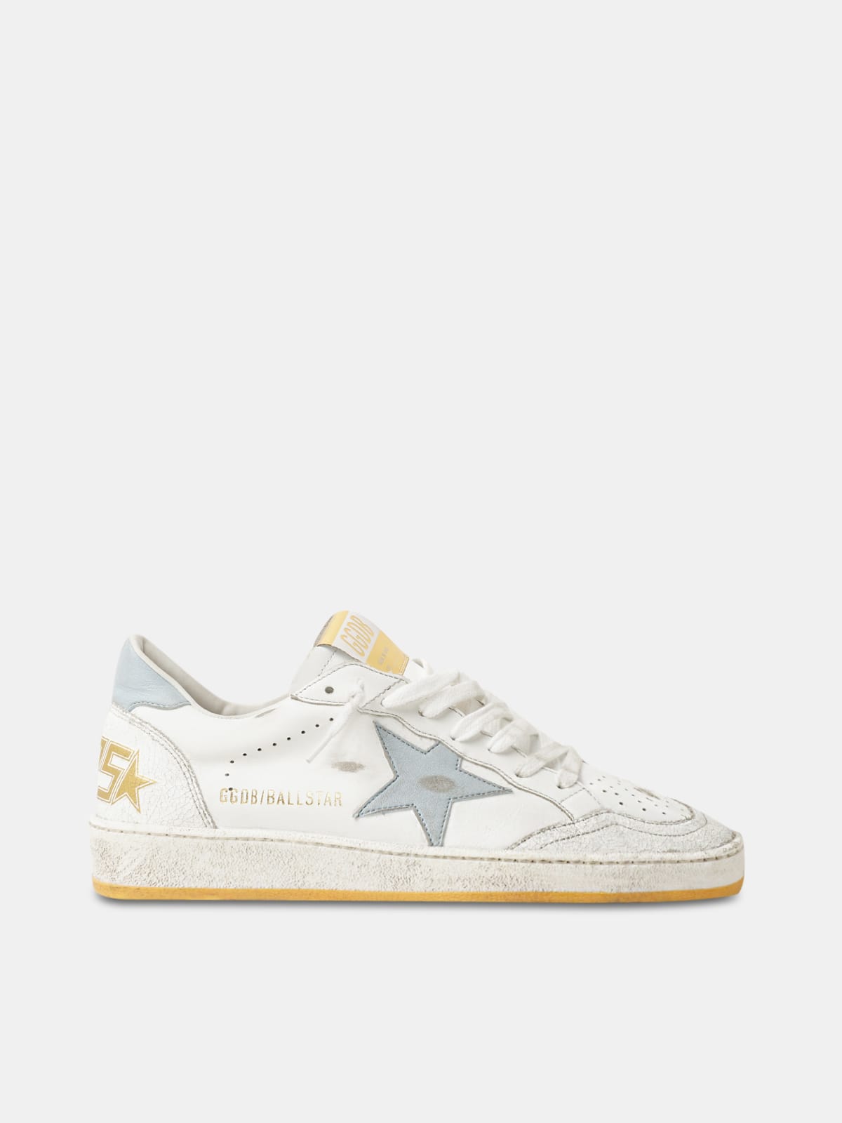Golden Goose - White Ball Star sneakers with light blue details in 