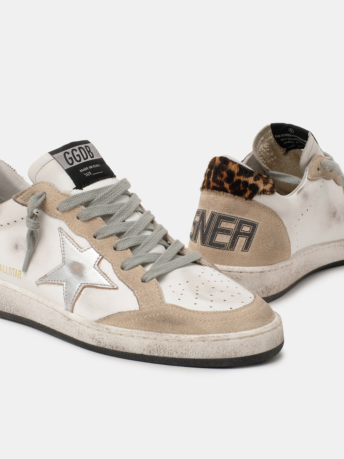 Golden Goose - Ball Star sneakers with leopard-print heel tab in 