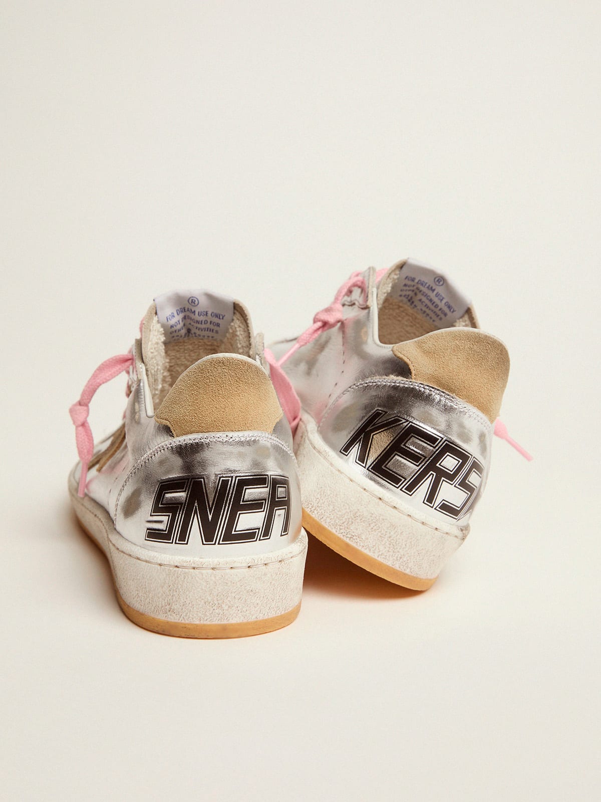 Golden Goose - Ball Star LTD sneakers in silver laminated leather with suede details   in 