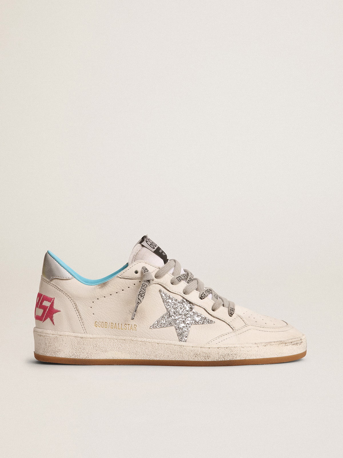 Golden Goose - Women's Ball Star LTD with silver glitter star in 