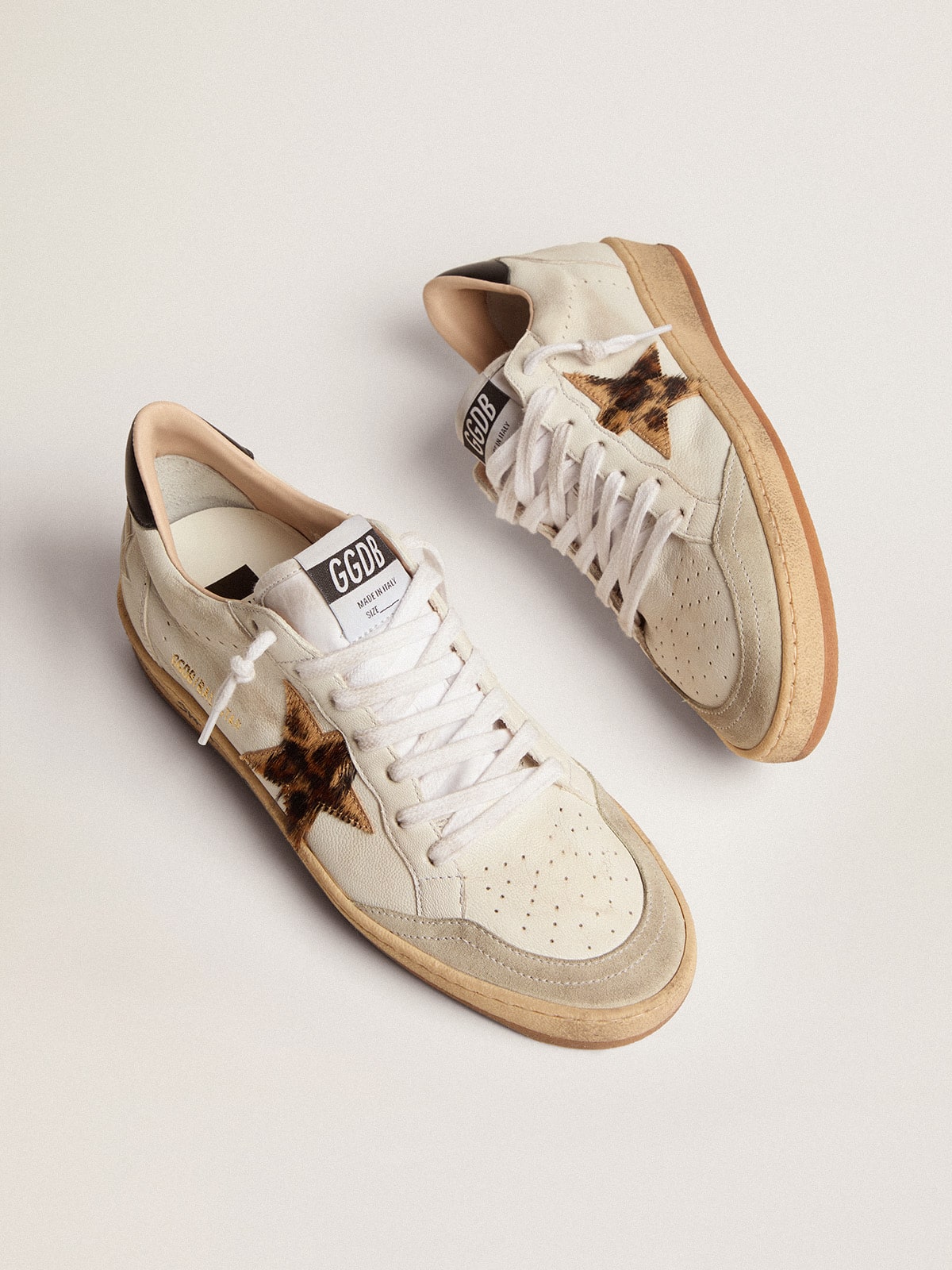 Ball Star para mujer con estrella de piel de potro estampado de leopardo Golden Goose