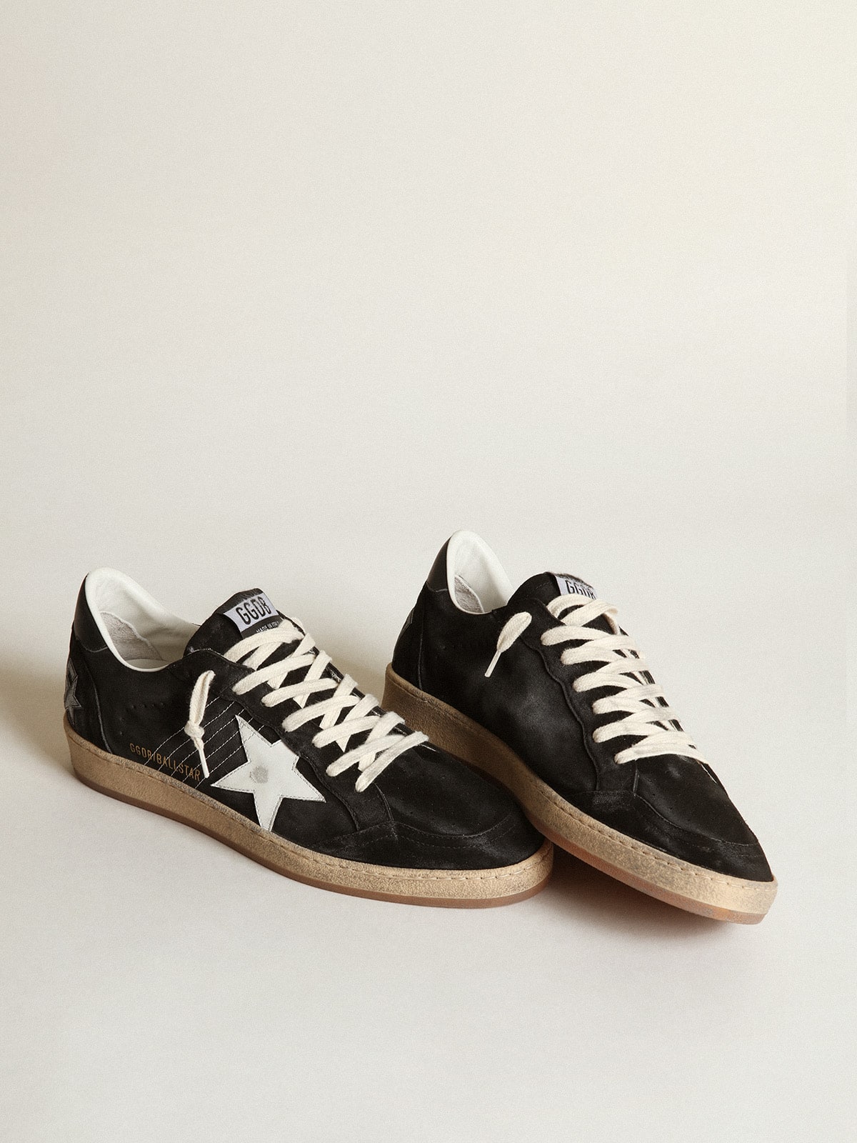 Women's Ball Star in black suede with white leather star