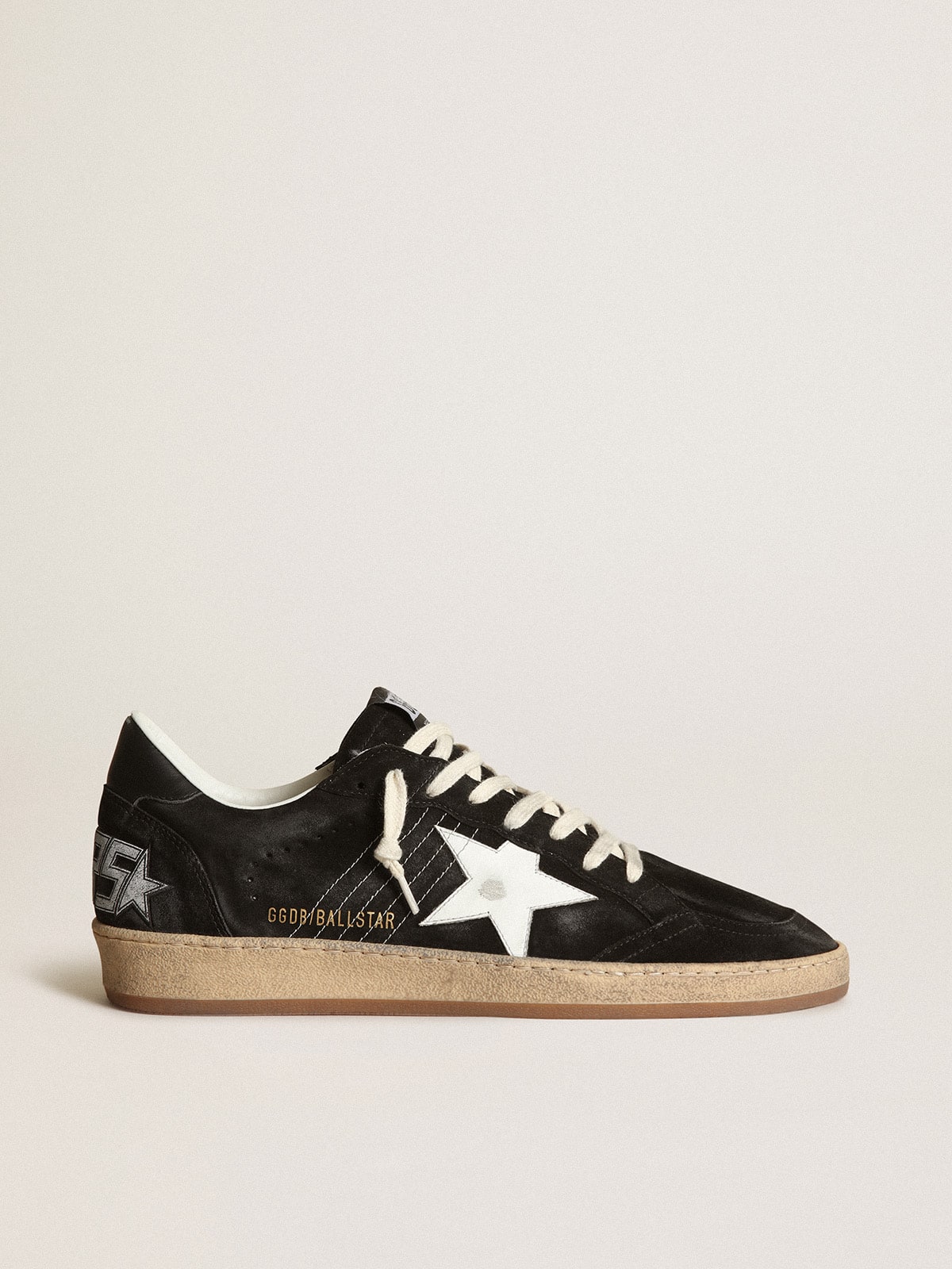 Women's Ball Star in black suede with white leather star