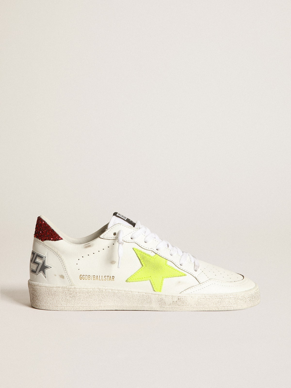 Golden Goose - Ball Star sneakers with metallic purple star and glitter back in 